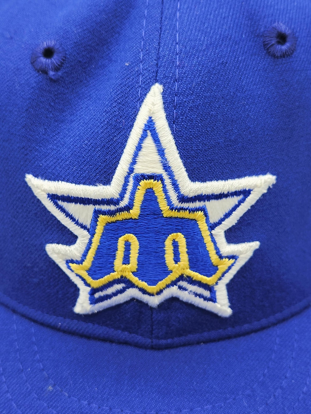 Vintage Seattle Mariners Hat Cap Fitted Mens 7 Blue MLB Baseball New Era 80s