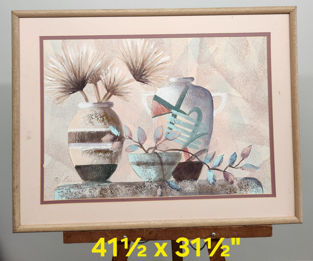 Vintage 1989 Windsor Art “Still Life” Framed Wall Art Signed C. Lee 41.5 x31.5