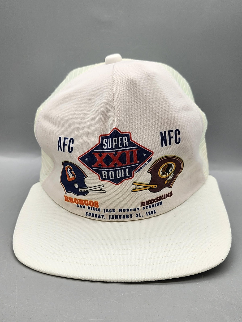Vintage Super Bowl XXII Denver Broncos Redskins Hat Cap Snap Back NewEra OneSize