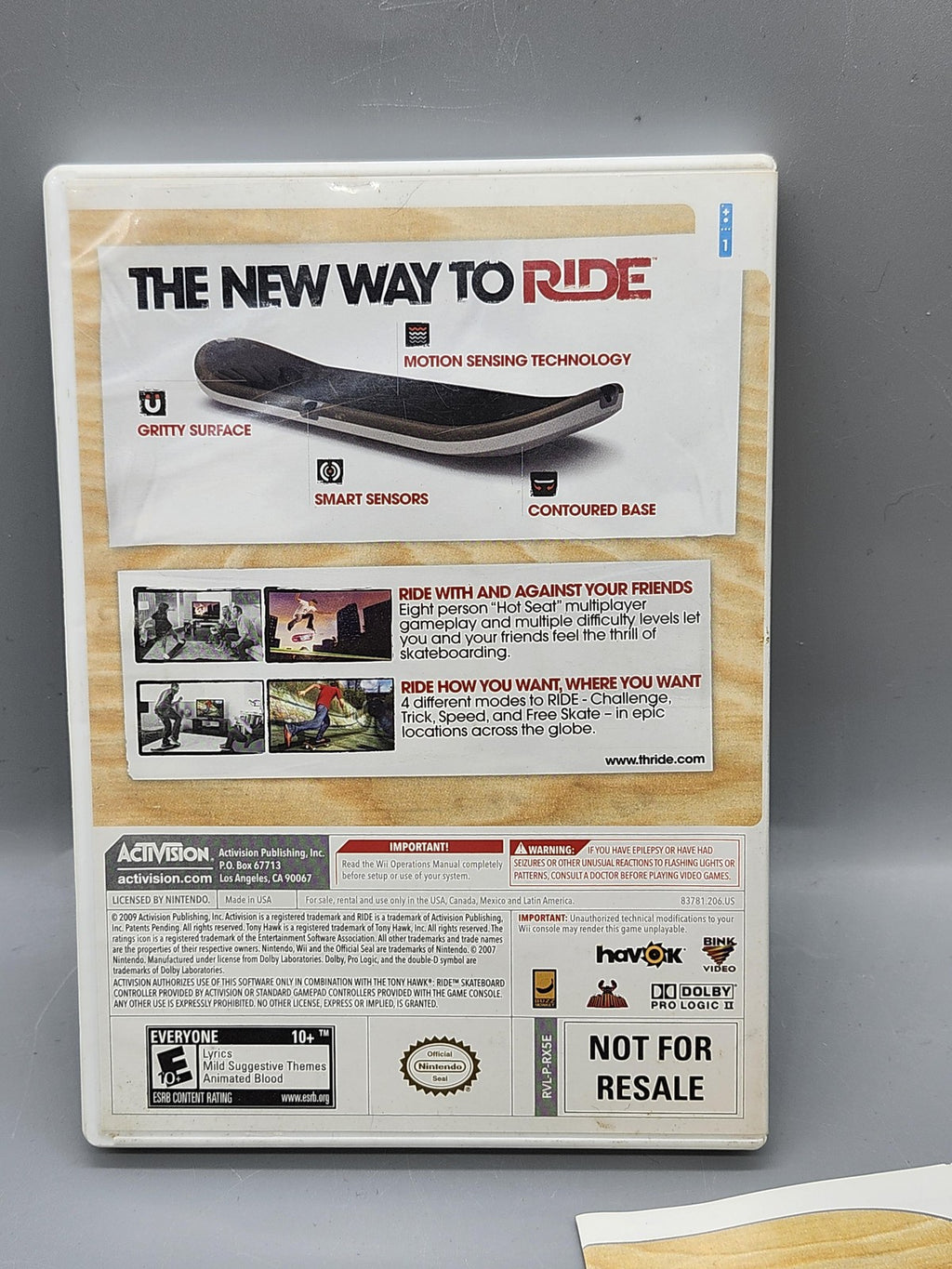 Tony Hawk Ride Nintendo Wii Game CIB Activision NTSC-U/C E10+ Sports 2009