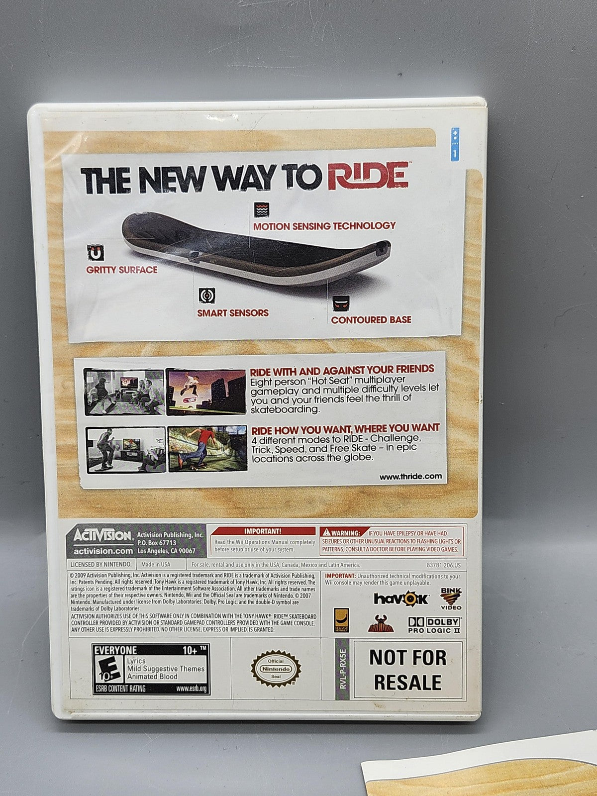 Tony Hawk Ride Nintendo Wii Game CIB Activision NTSC-U/C E10+ Sports 2009