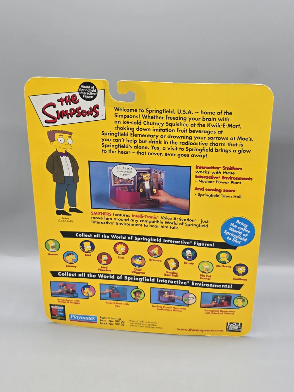 The Simpsons Smithers Interactive Figure Playmates 2001 Sealed Nos