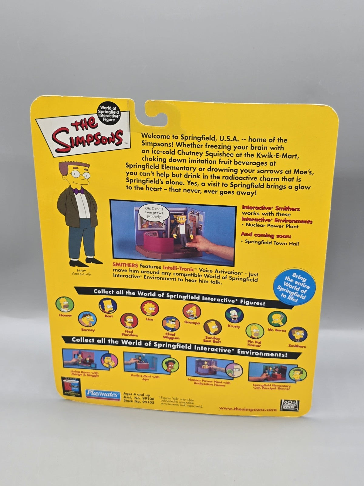 The Simpsons Smithers Interactive Figure Playmates 2001 Sealed Nos