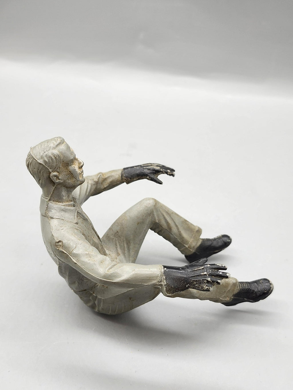 Vintage Gray Driver Action Figure Seated Plastic Toy Loose Black Gloves