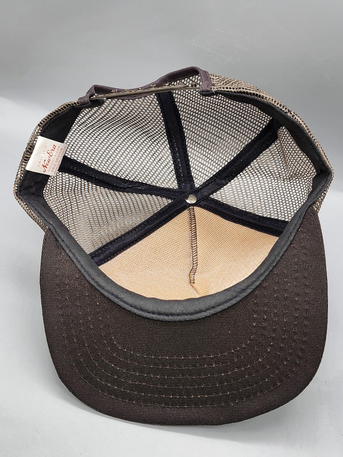 Vintage Waccamaw Pottery New Era Hat Cap Snap Back Mens Large Brown Mesh 80s
