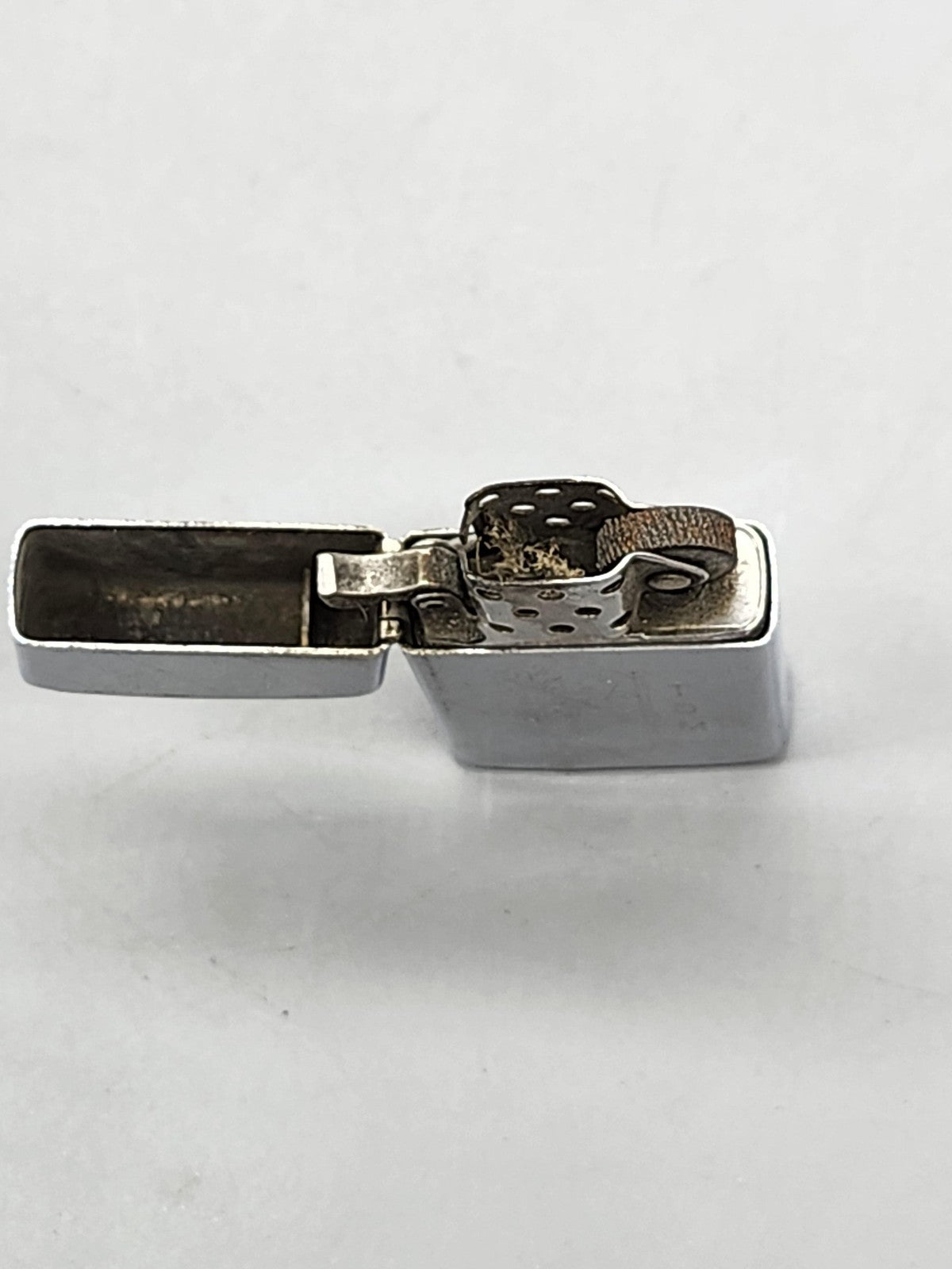 Vintage Zippo Slim Lighter Engraved TOM Silver Tone Metal Tobacco Decor