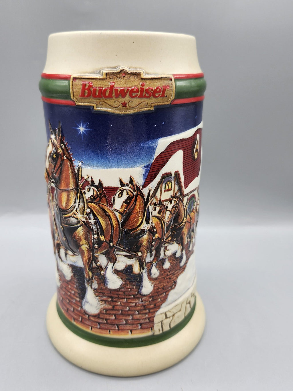Vintage Budweiser Grant's Farm Holiday Stein CS343 Ceramarte Brazil Beer