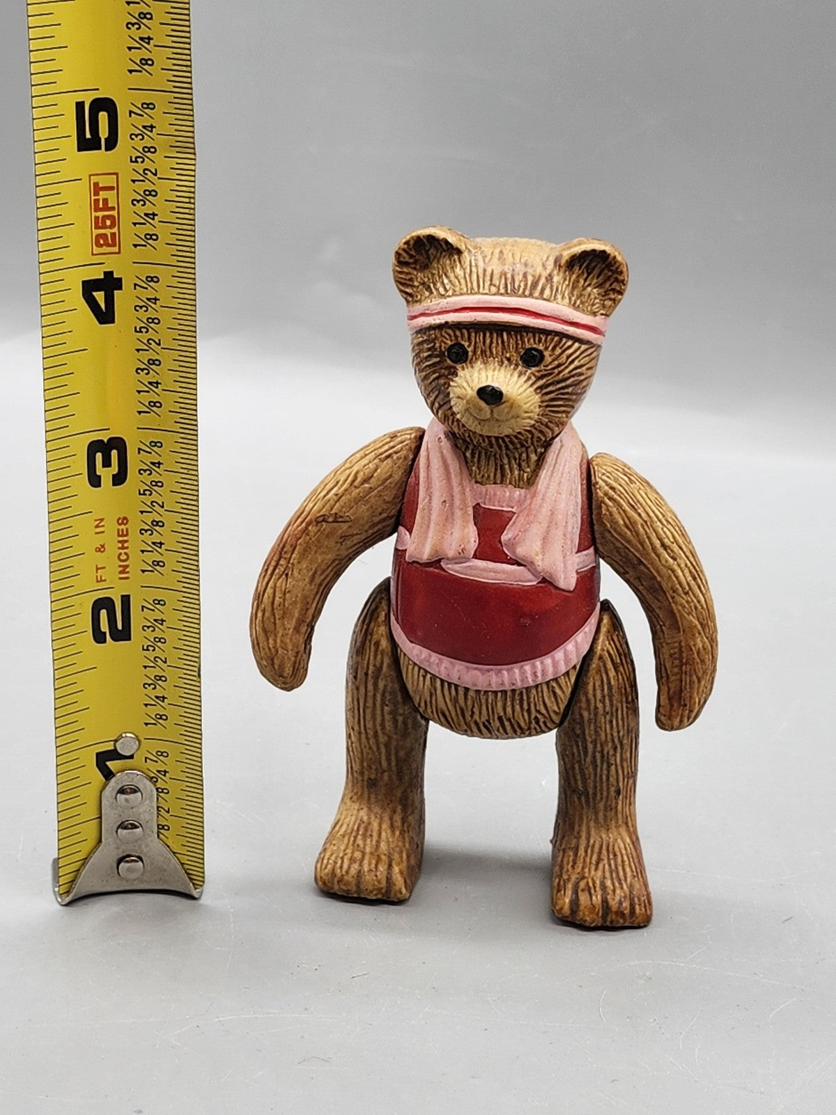 Vintage Russ Bear Figurine Jogger Athletic Headband Towel Brown Resin Decor