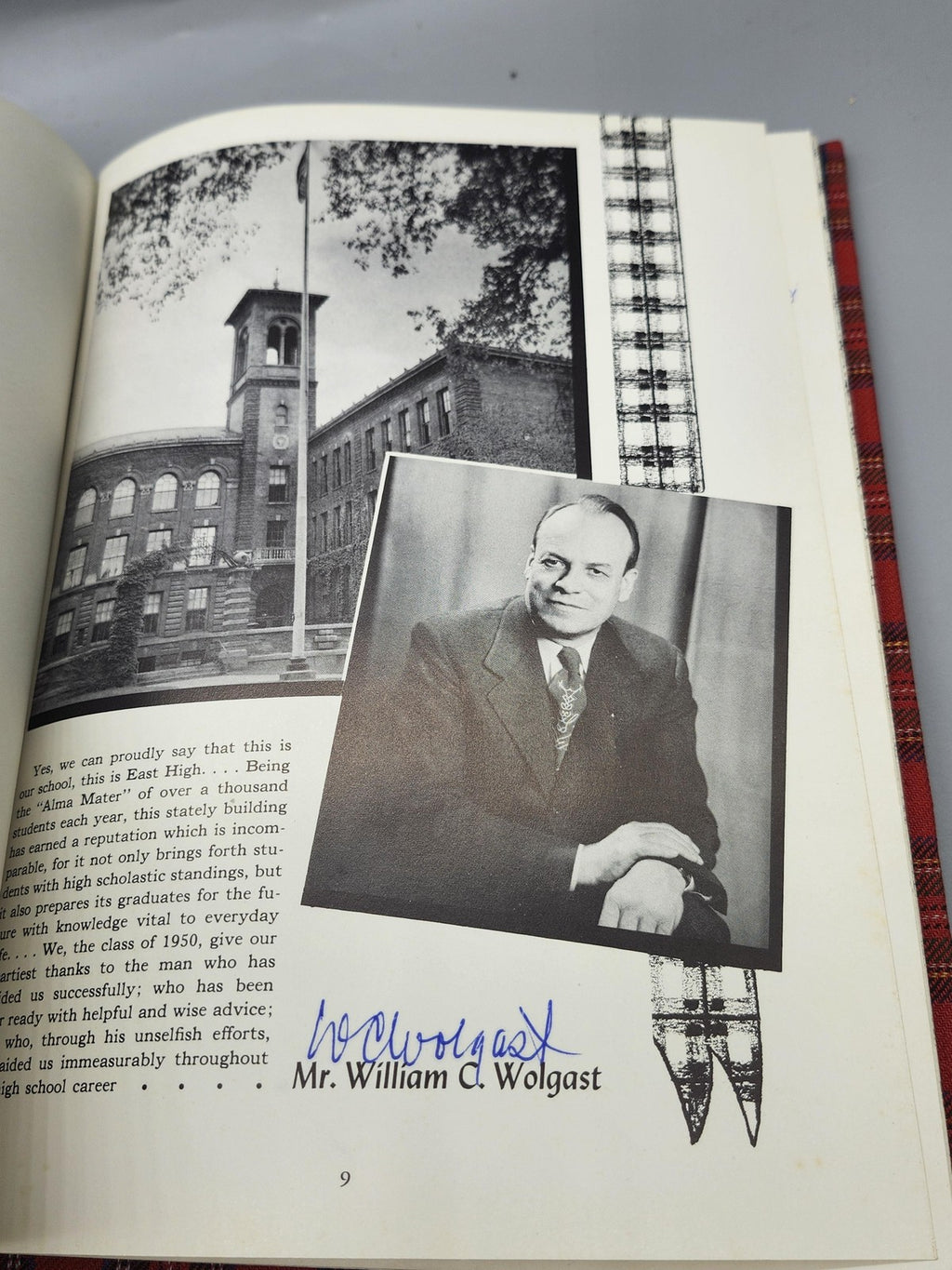 Vintage 1950 Orient Yearbook East High Marion Joyce Red HC USA Rochester NY