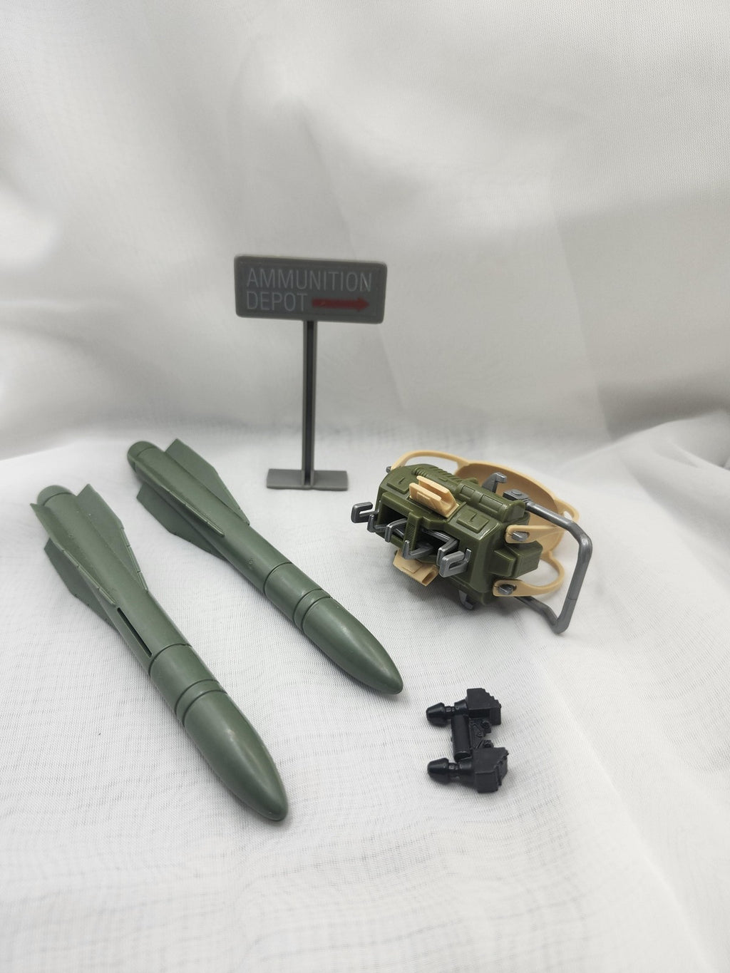 Military Ammo Depot Action Figure Accessories Mixed Lot Missiles Backpack Sign