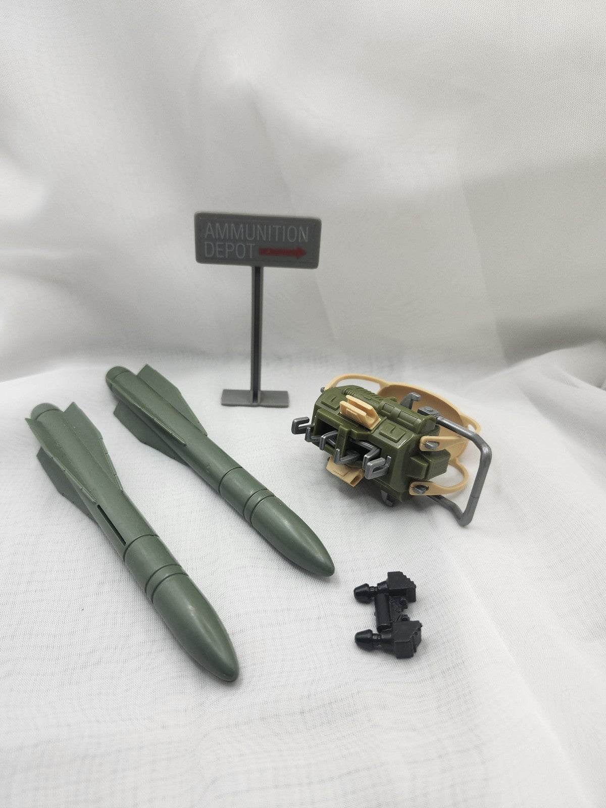 Military Ammo Depot Action Figure Accessories Mixed Lot Missiles Backpack Sign