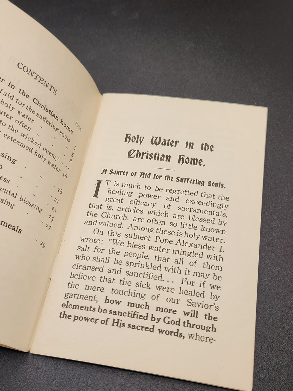 Vintage 1921 Holy Water In The Christian Home Catholic Devotional Booklet Rare