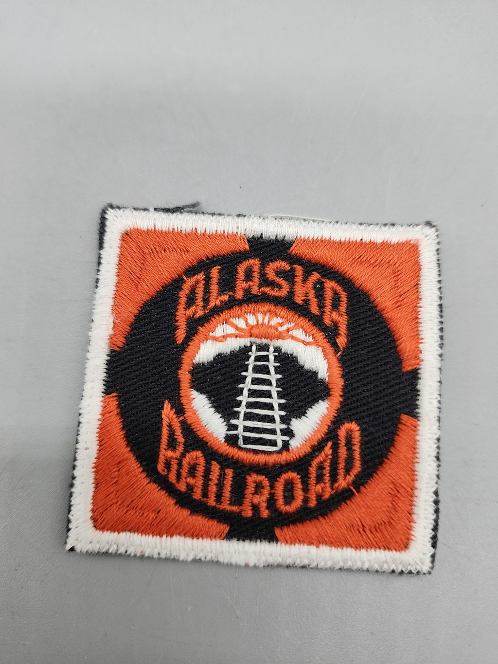 Alaska Railroad Embroidered Patch Orange Black Train Logo Sew On Badge Small