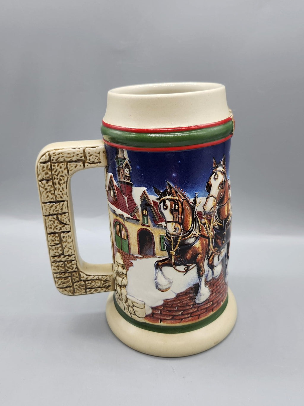 Vintage Budweiser Grant's Farm Holiday Stein CS343 Ceramarte Brazil Beer