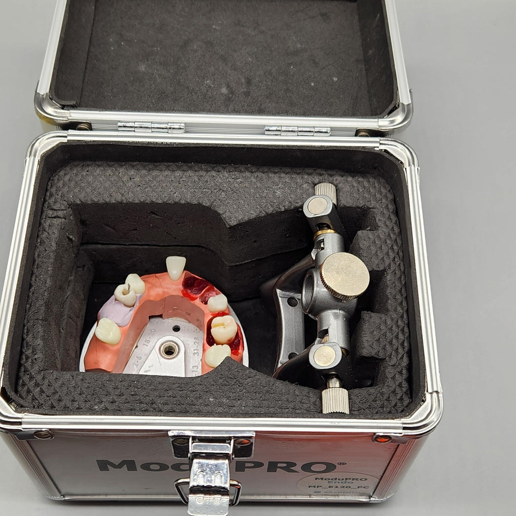 Acadental ModuPRO Endo Typodont MP_E120_PC Dental Silver Carrier Tray Case Model