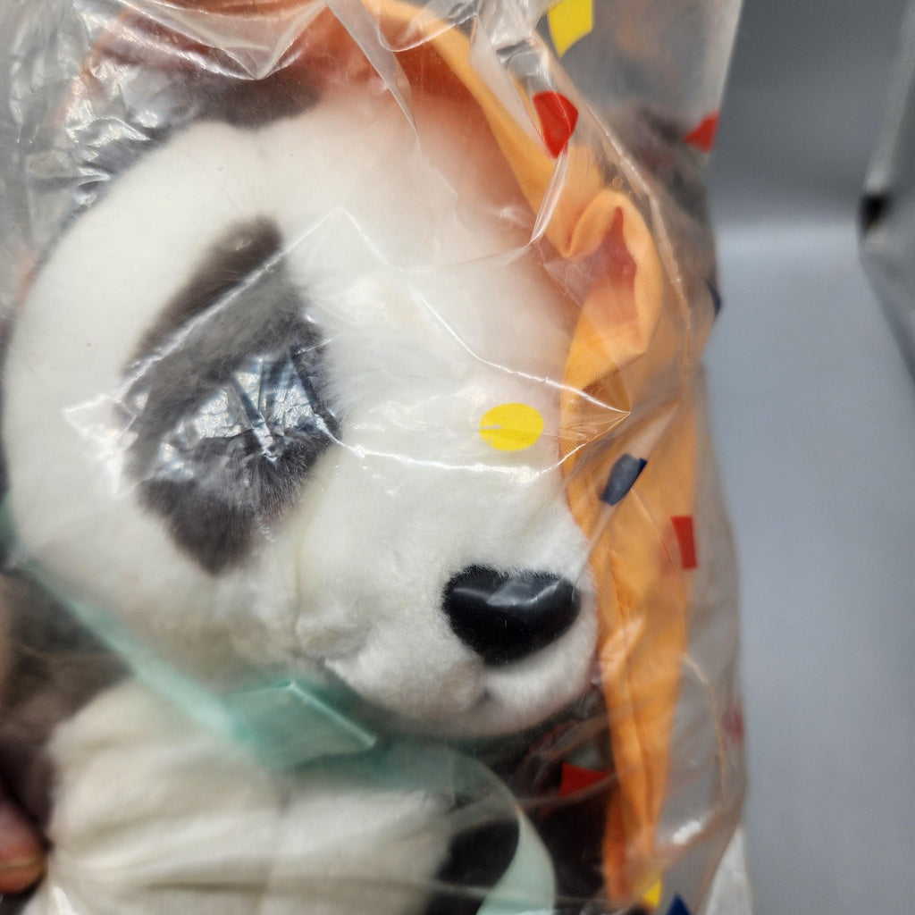 Vintage World Of Wonderful Bears Panda Teddy Plush Medium White Gray Hat Cute