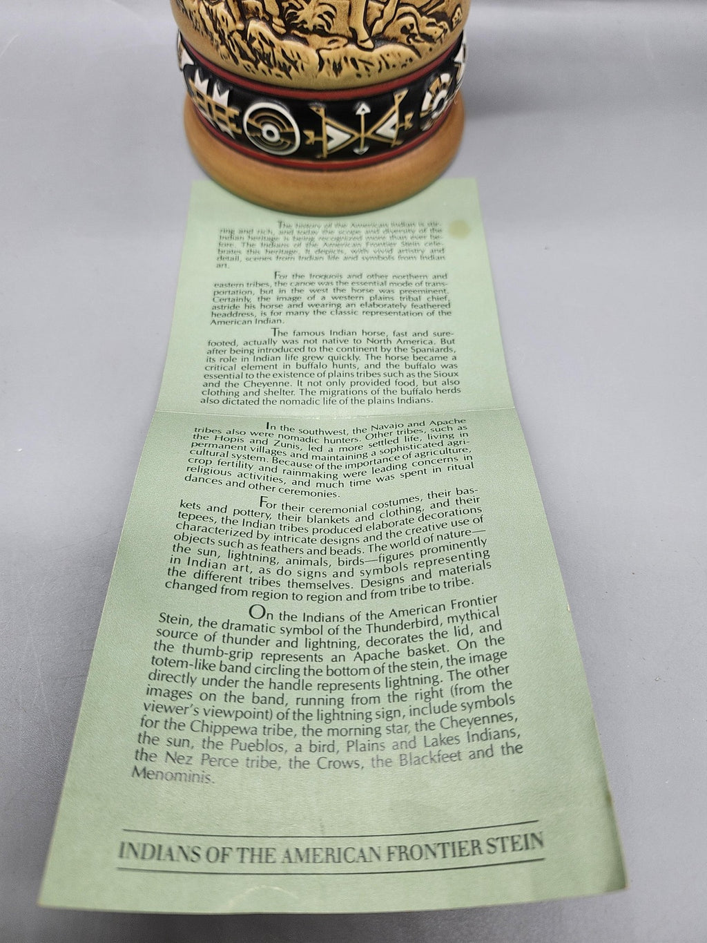 Vintage Avon Indians Of The American Frontier Lidded Stein Ceramarte Brazil