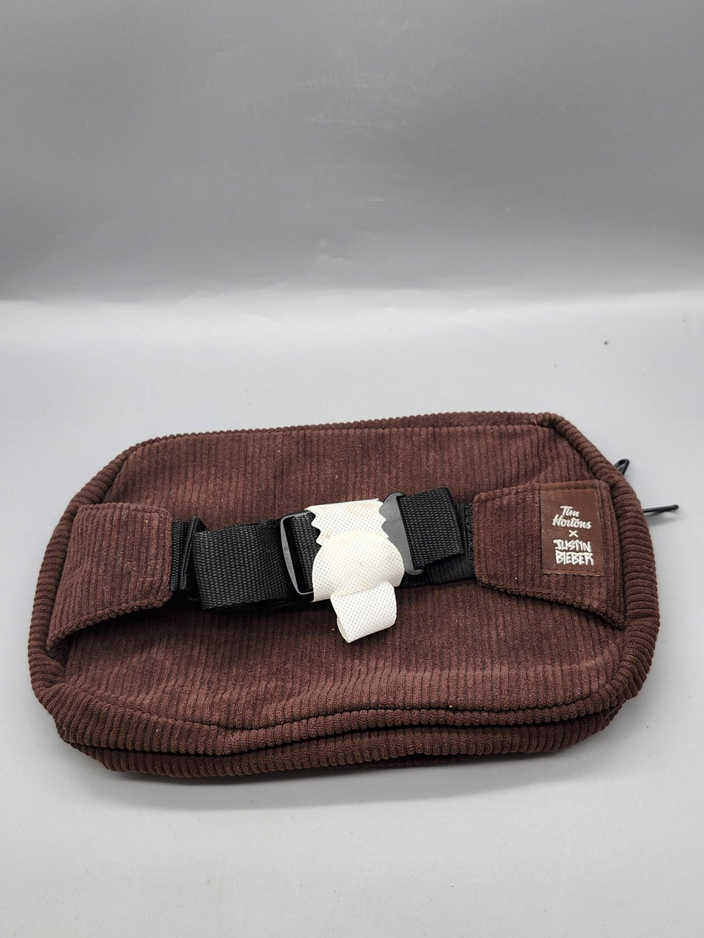 Tim Hortons Justin Bieber Timbiebs Corduroy Waist Belt Bag Brown Fanny Pack NWT