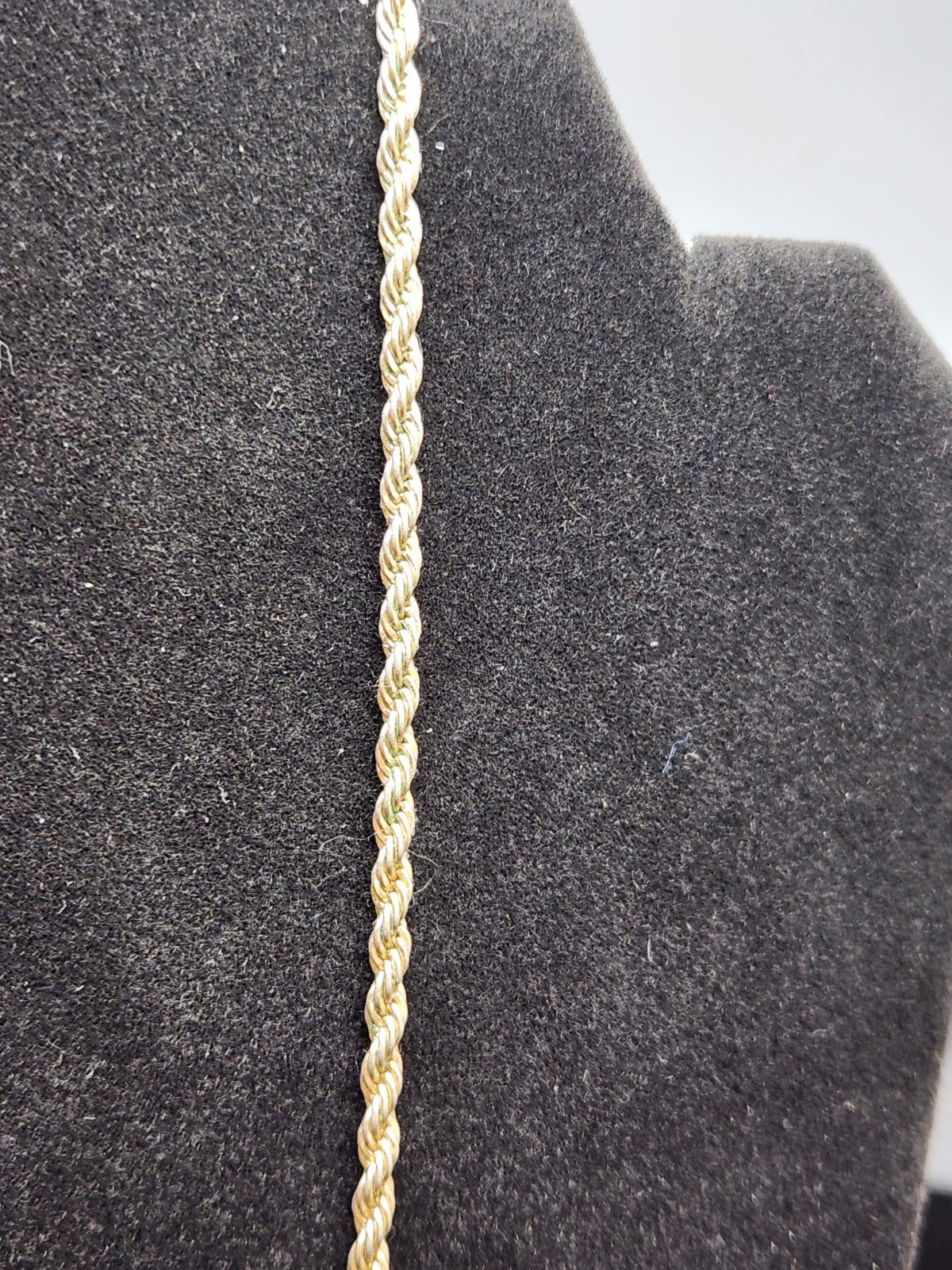 Vintage Twisted Gold Tone Rope Necklace Classic Layering Chain 24K GP Marked