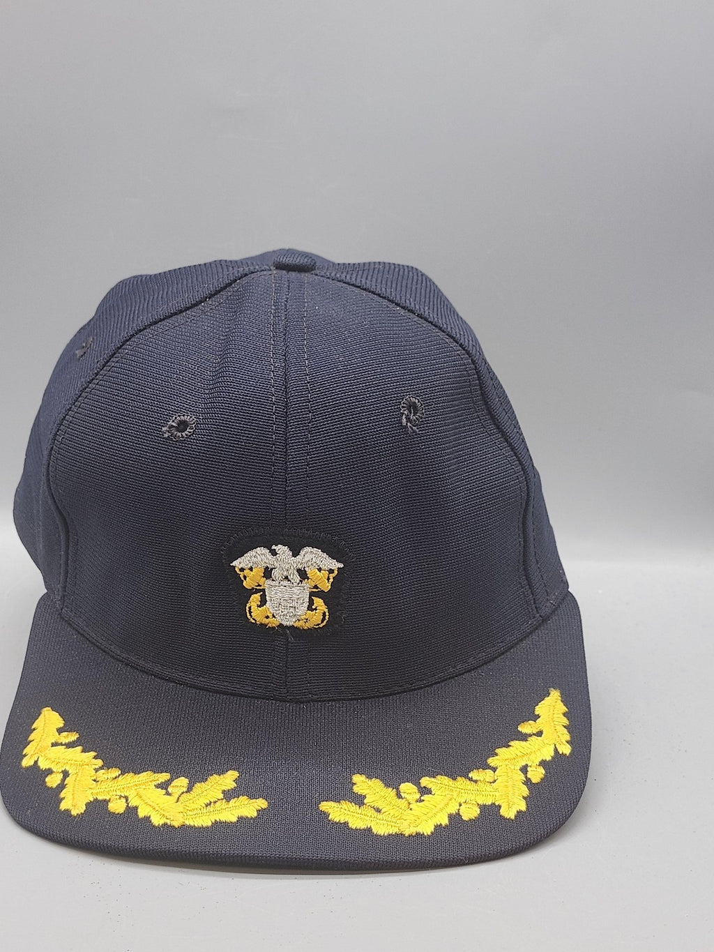 Vintage New Era US Navy Officer Hat Cap Snap Back Mens One Size Blue Lt 80s