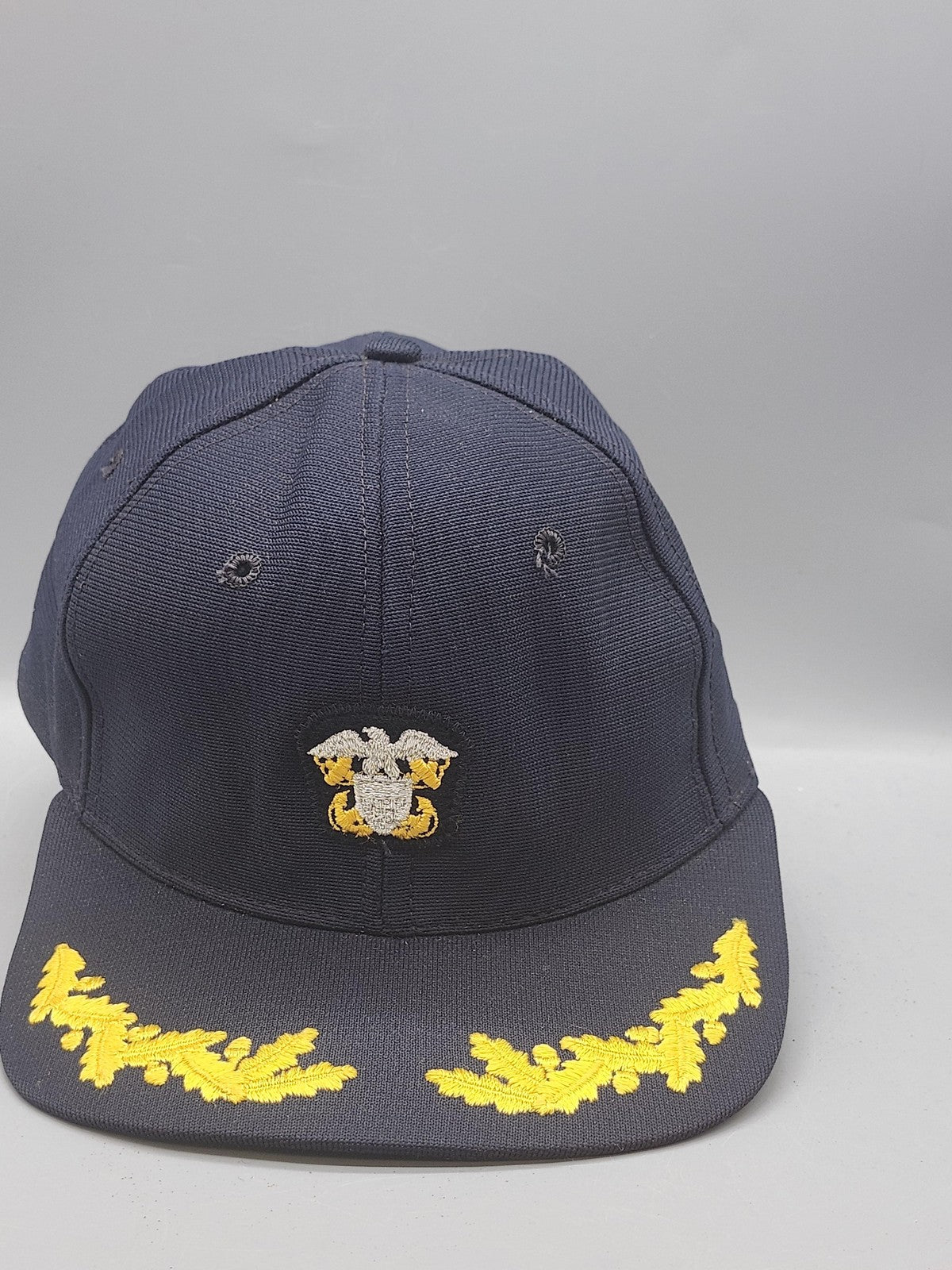 Vintage New Era US Navy Officer Hat Cap Snap Back Mens One Size Blue Lt 80s