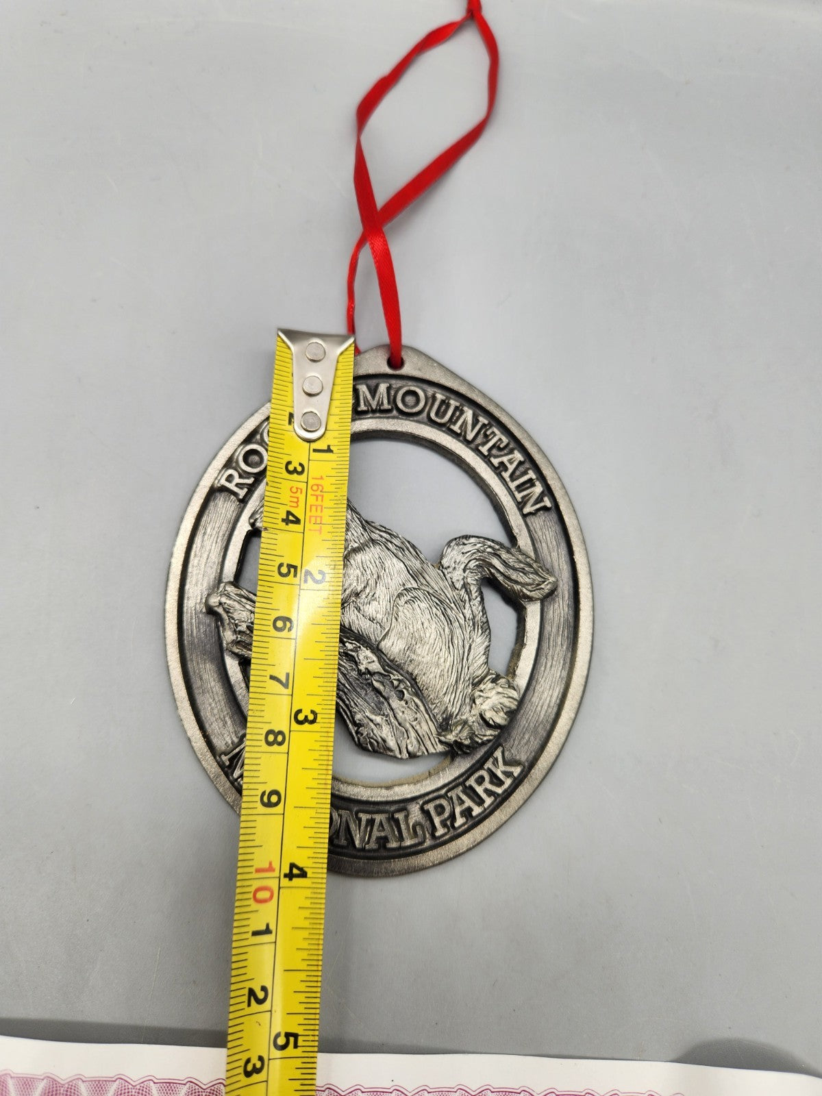 1999 Michael Ricker Rocky Mountain National Park Chipmunk Pewter Ornament w/ COA