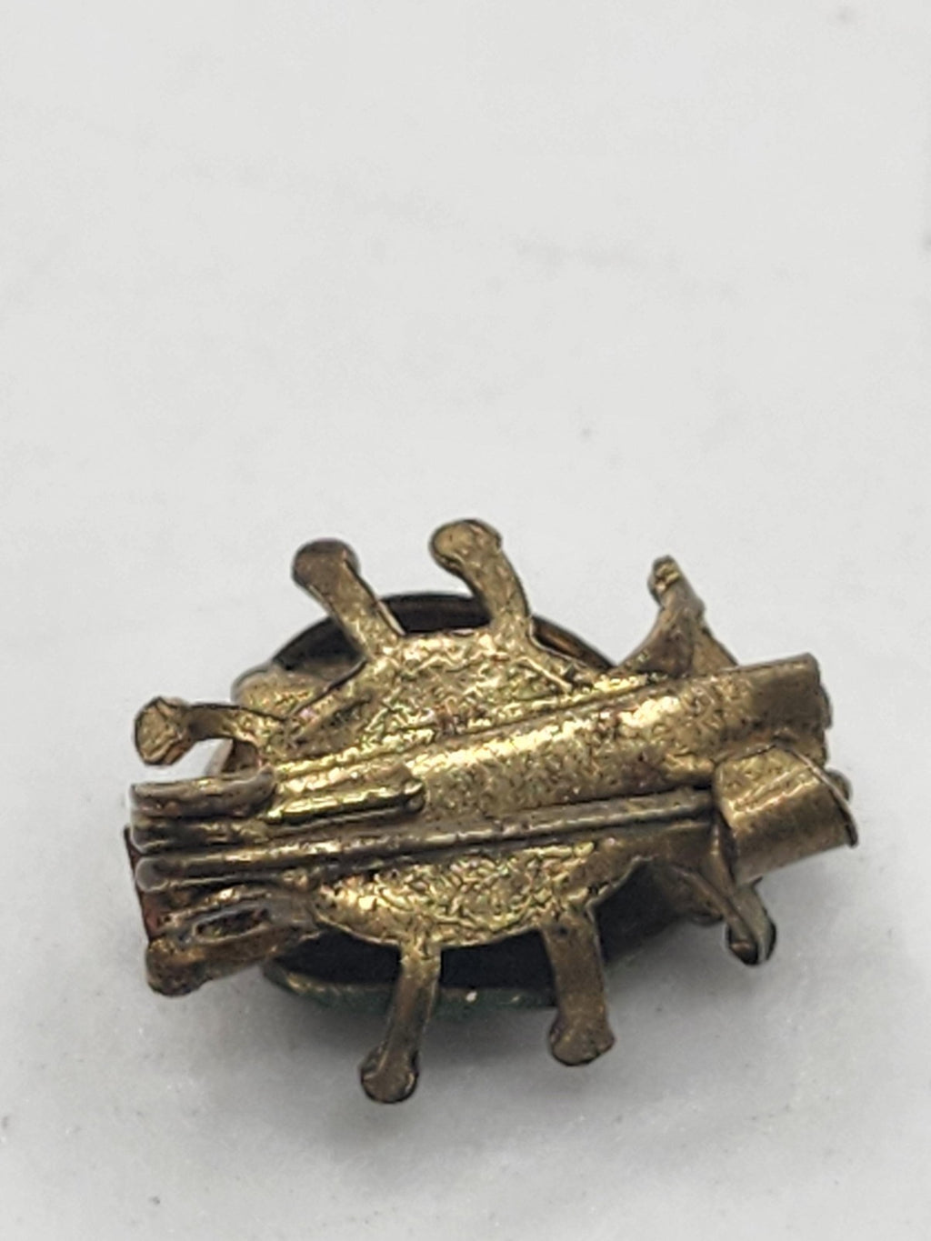 Vintage Green Beetle Bug Brooch Pin Gold Tone Enamel Insect Costume Jewelry