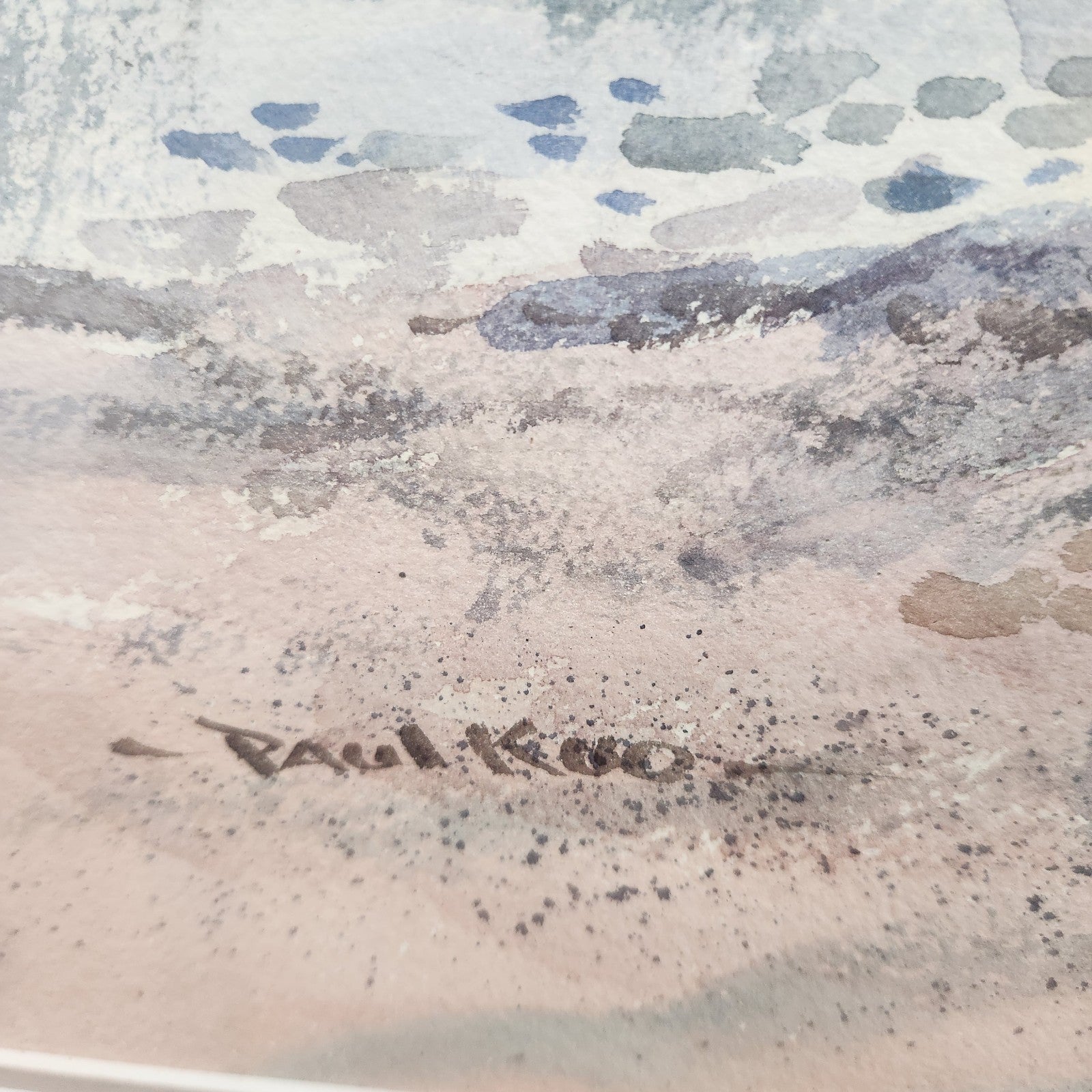 Vintage Framed Watercolor Landscape Painting Signed Paul Koo 20” x 28”
