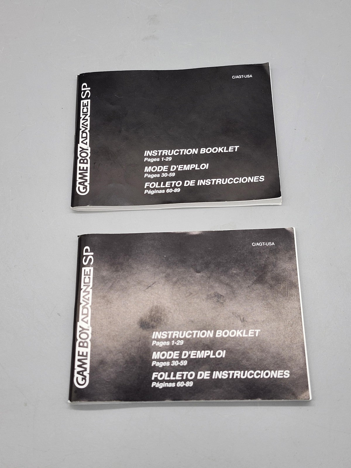 Nintendo Game Boy Advance SP Instruction Booklet Manual X2 Black C/AGT-USA