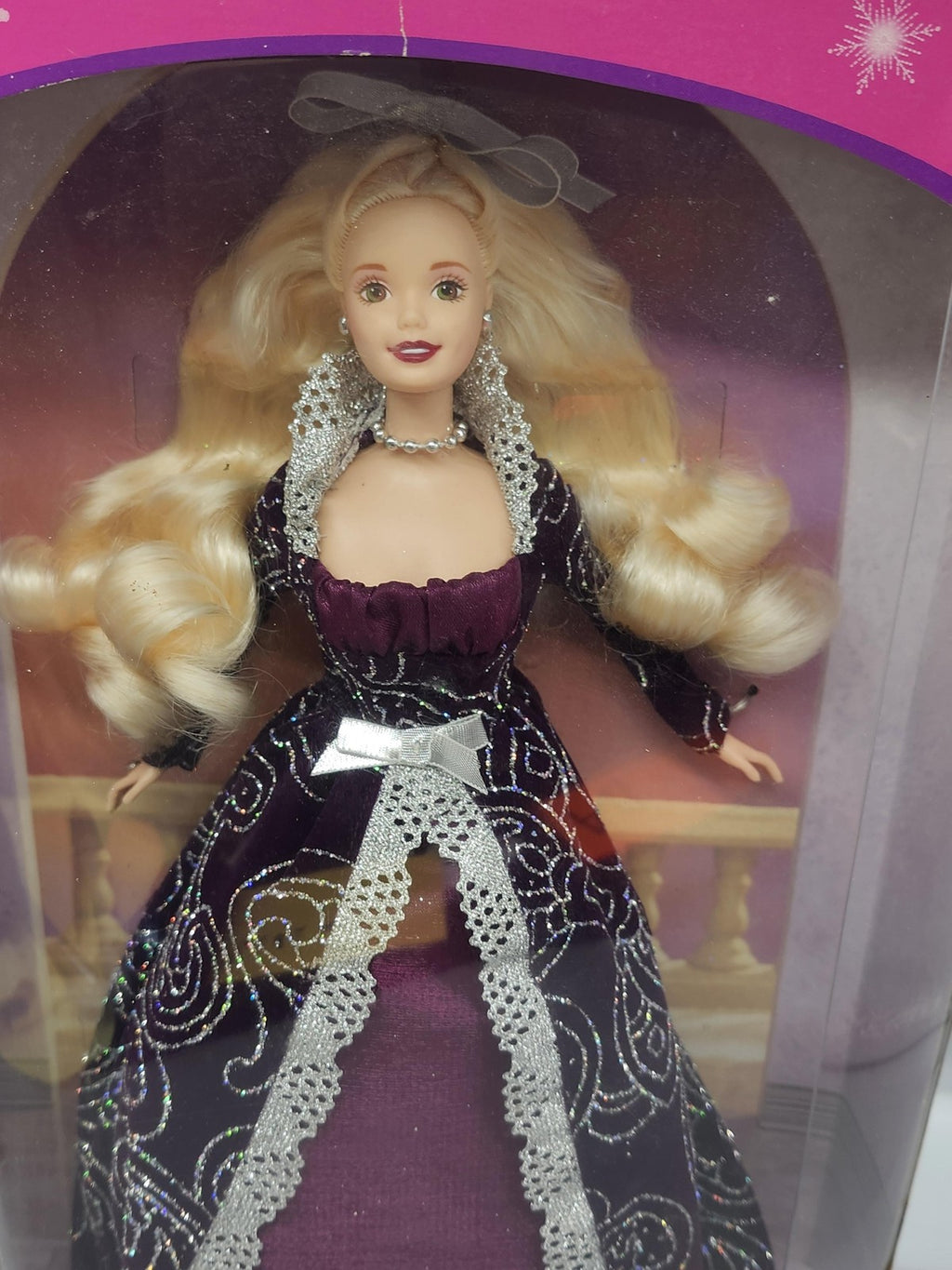 Vintage Winter Fantasy Barbie Special Edition 11 In Doll Blonde Hair Purple Gown