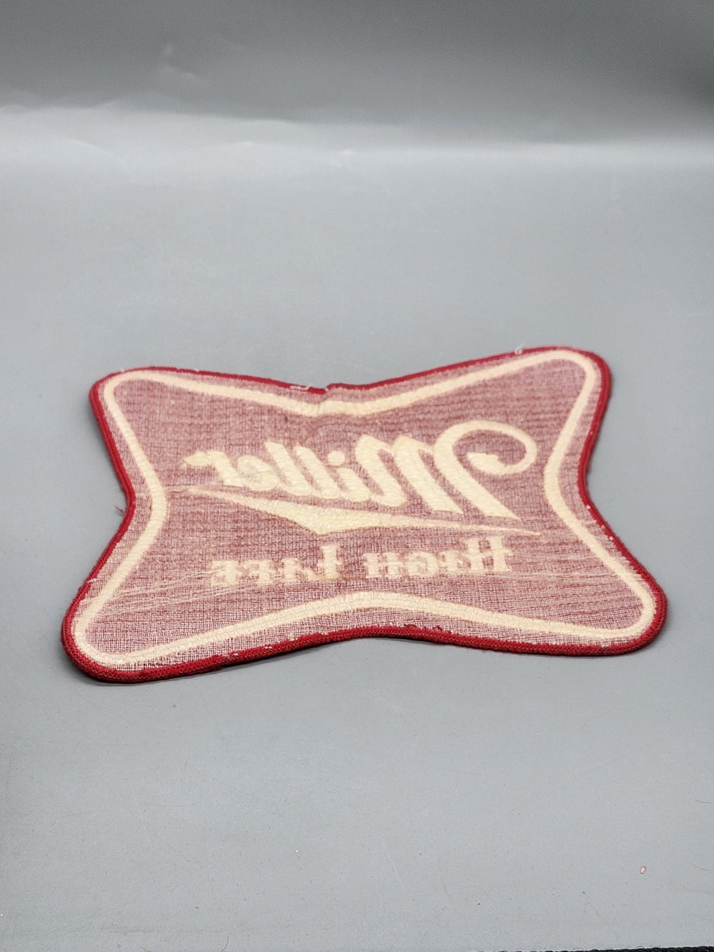 Vintage Miller High Life Logo Patch Cloth Red White Beer Advertising Breweriana