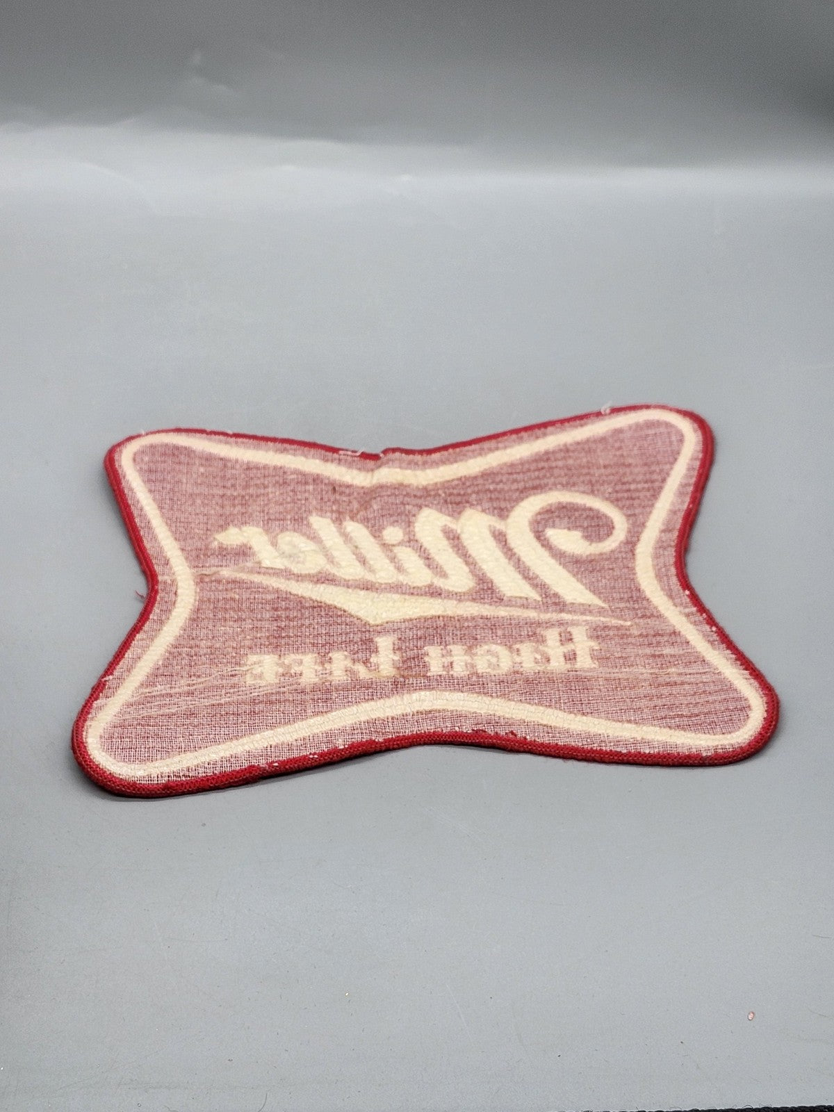 Vintage Miller High Life Logo Patch Cloth Red White Beer Advertising Breweriana