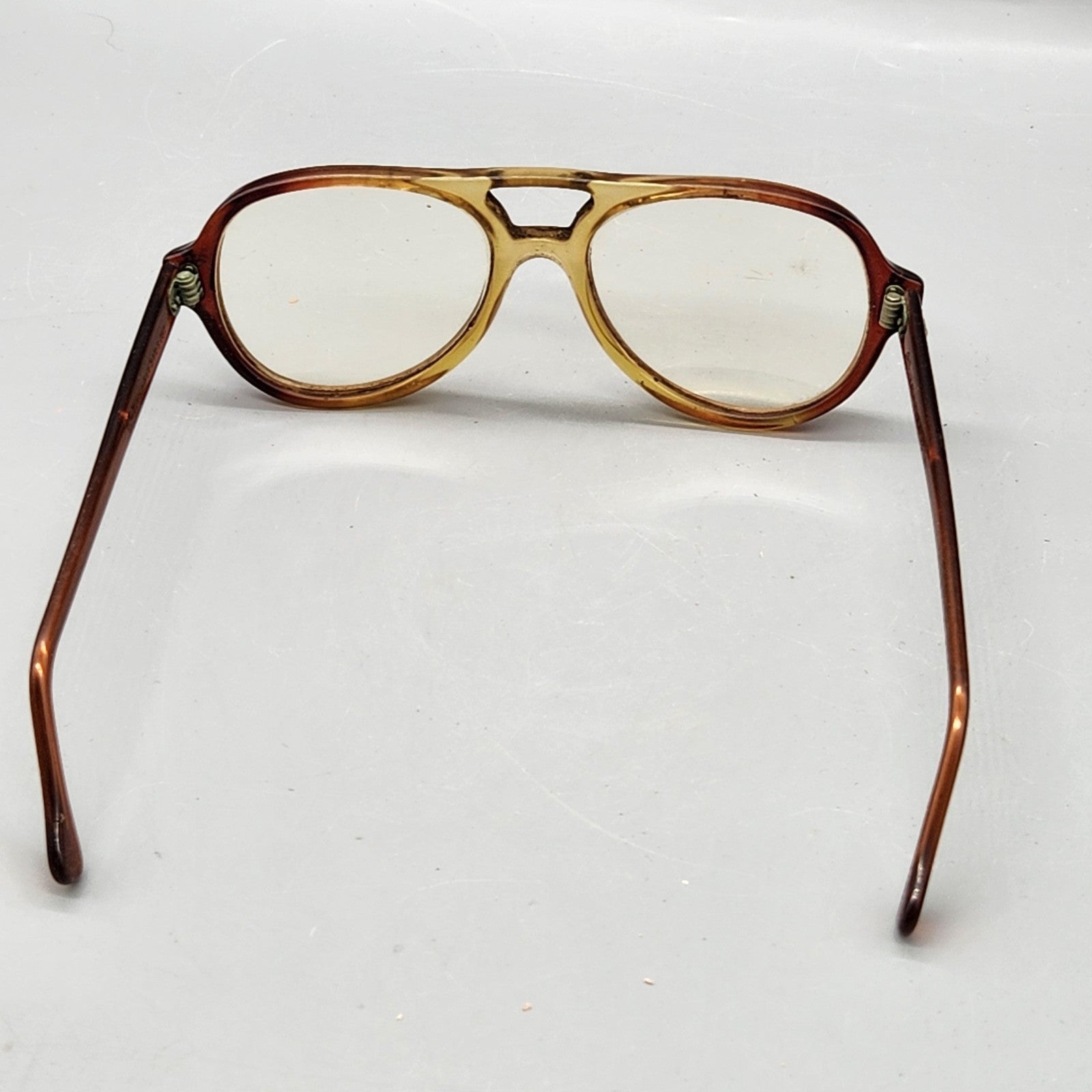 Vintage 90s Lens-Masters Eyeglass Frames – USA Made Amber Fade Retro
