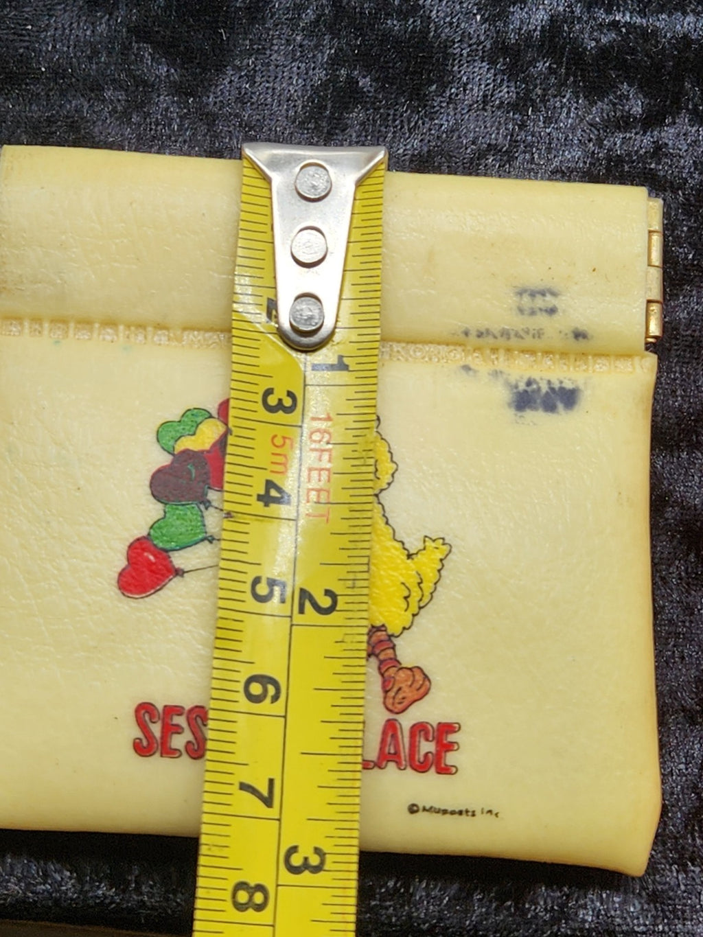 Vintage Sesame Place Big Bird Vinyl Coin Purse Wallet 1970s Kids Souvenir