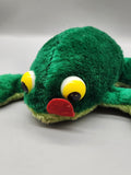 Vintage Green Frog Plush Stuffed Animal Big Eyes Funny Goofy Retro Toy 9”