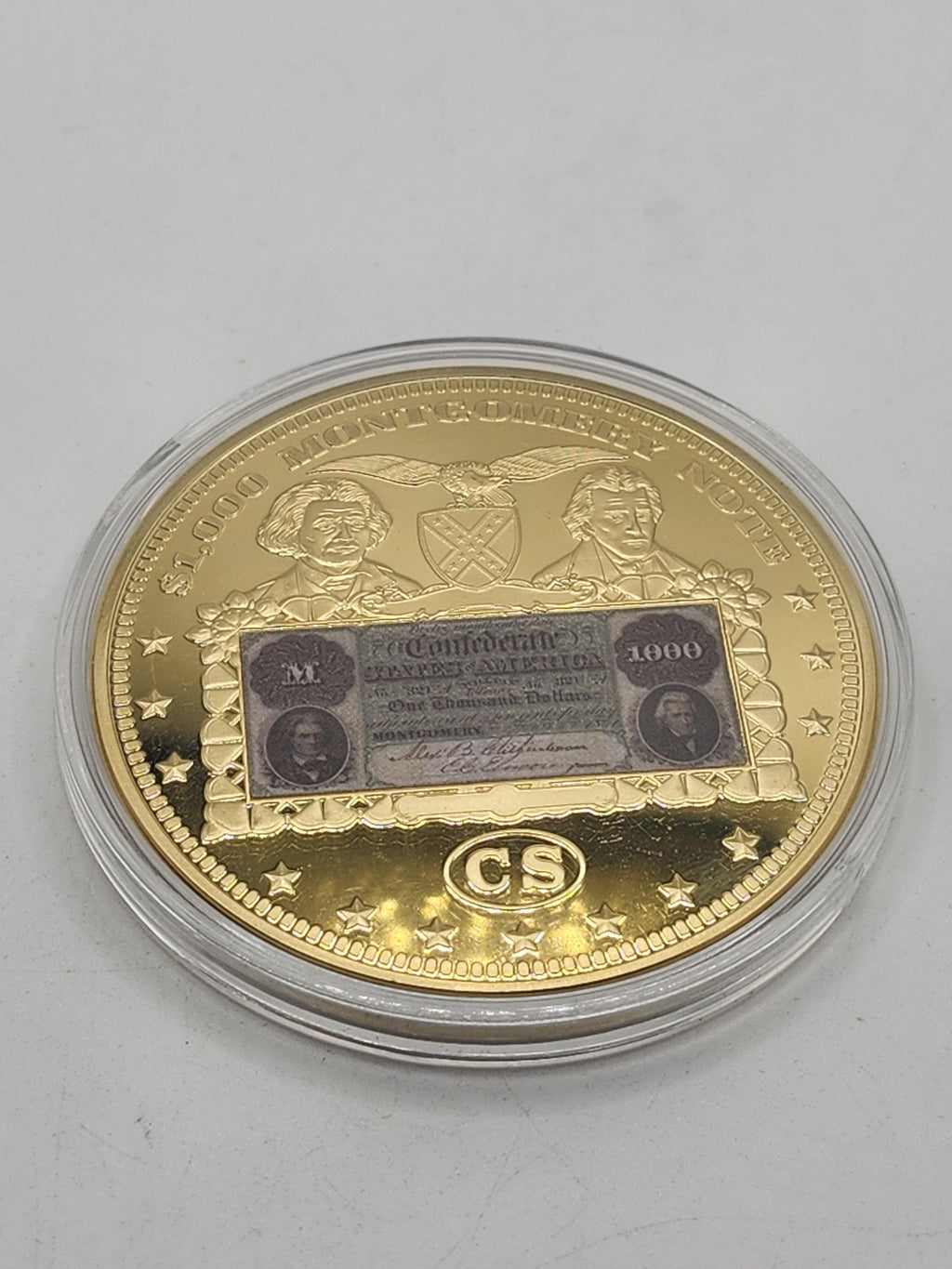States $1000 Montgomery Note Gold Tone Fantasy Issue Coin CS 1861