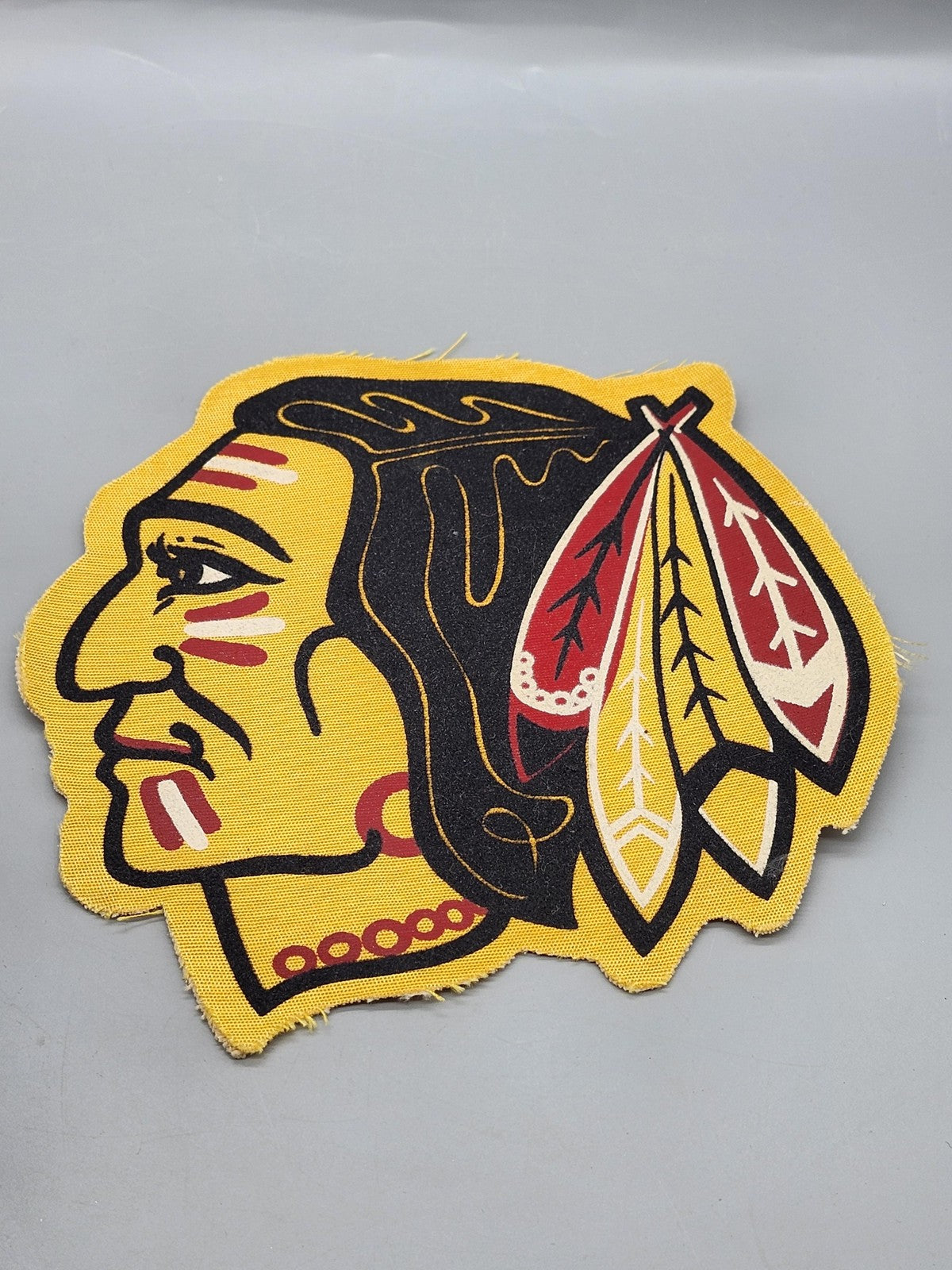 Vintage Chicago Blackhawks Patch Jersey Crest One Size Yellow NHL Hockey Canada