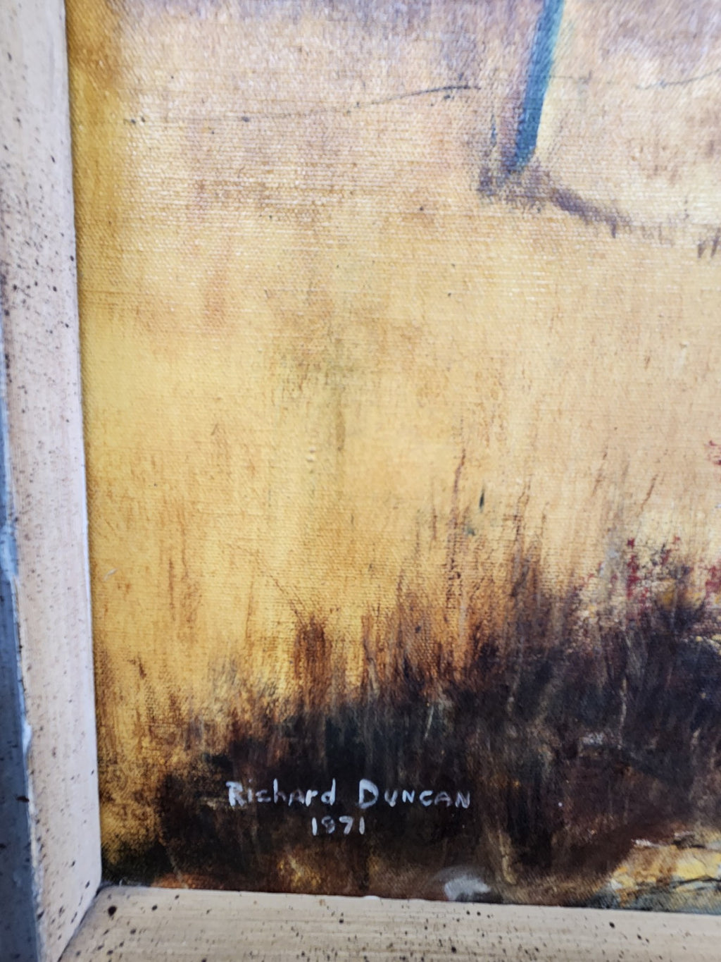 Vintage Richard Duncan Landscape Oil Painting Framed Signed 1971 37” x 27