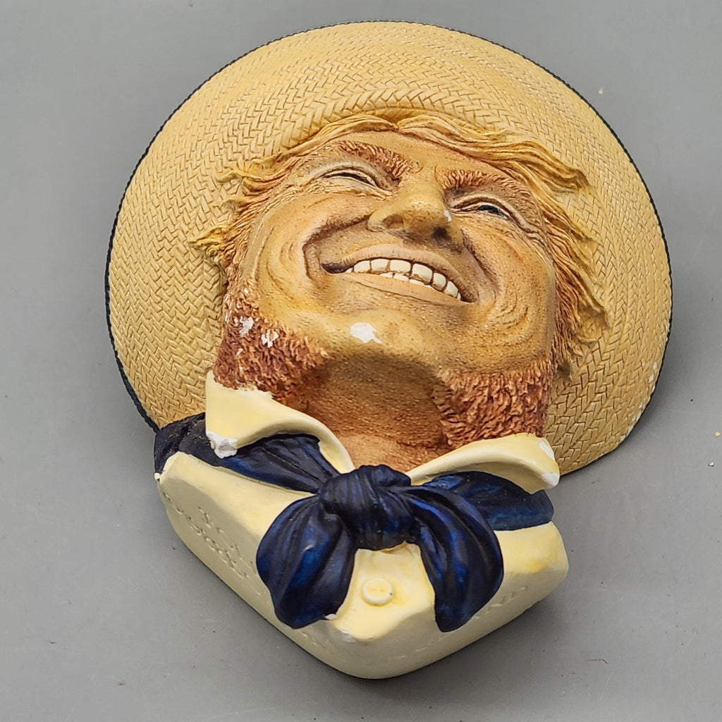 Vintage Bossons Jolly Tap Wall Mask Head Chalkware England 1988 Character Plaque