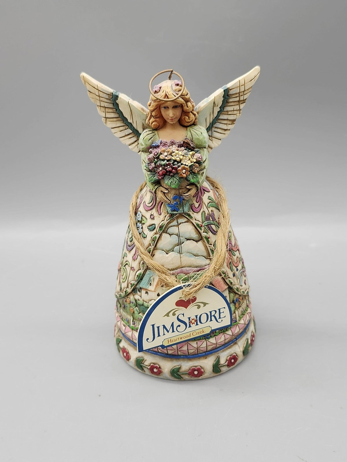 Jim Shore Heartwood Creek Archangel Figurine New Beginnings Flowers Beige Decor