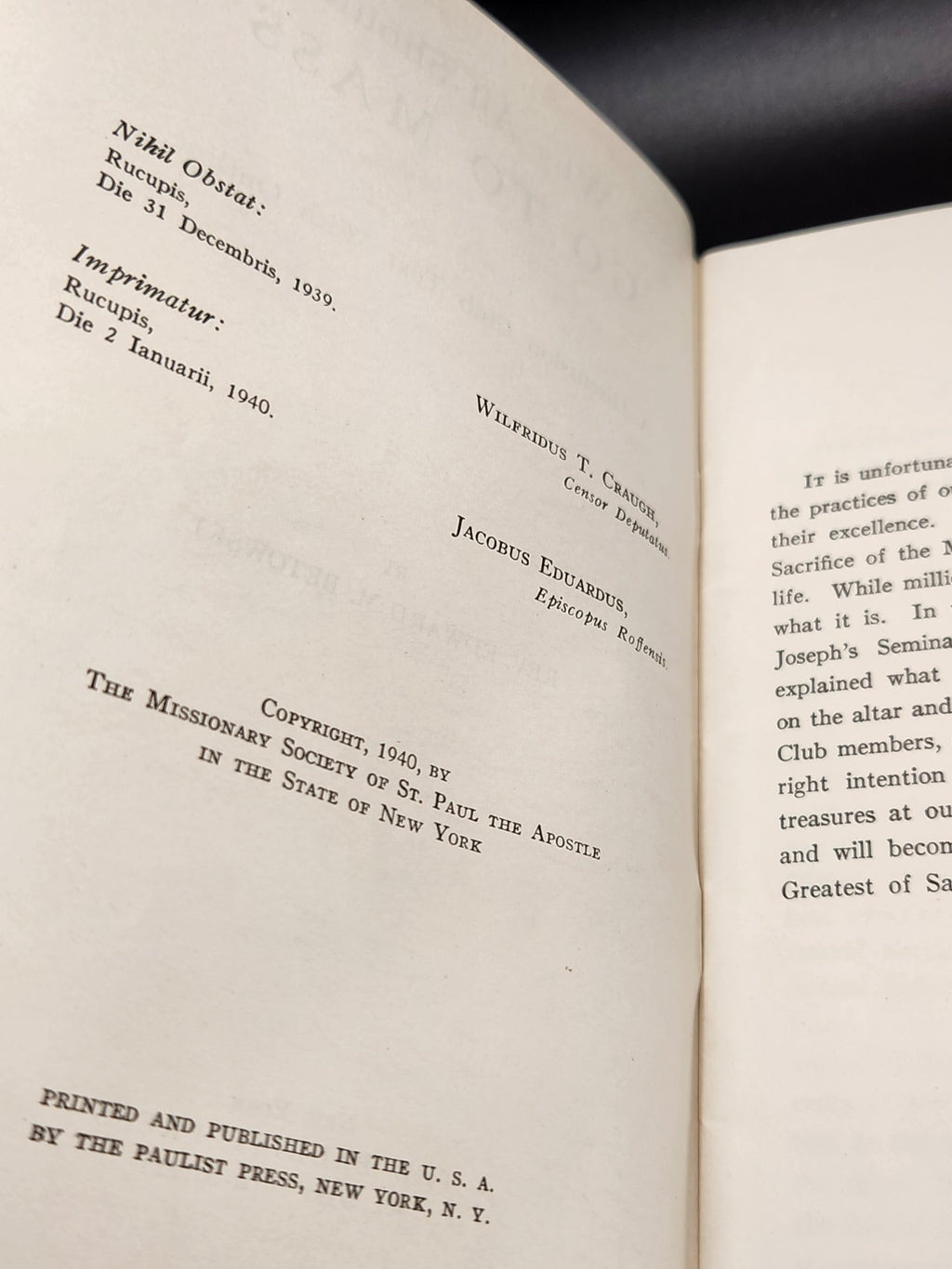 1940 Why All Should Go To Mass Rev Edward M Betowski Catholic Discussion Booklet