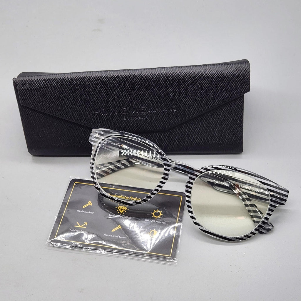 Privé Revaux Eyeglasses Black Striped Womens Intuitive C91 52-20-140 Square