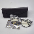Privé Revaux Eyeglasses Black Striped Womens Intuitive C91 52-20-140 Square