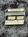 Vintage Sterling Silver Retro Broadcast Receiver Brooch Enamel Figural Pin