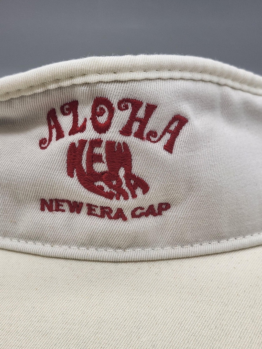 New Era Aloha Hat Visor Strap Back Mens One Size White Green Hawaiian Twill