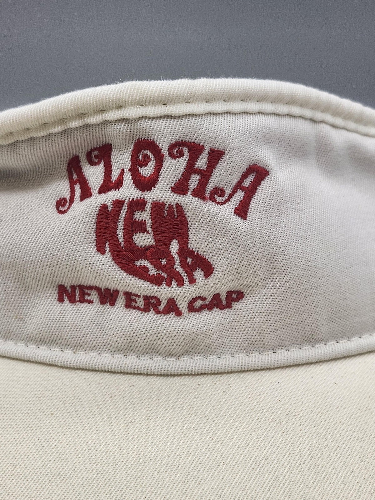 New Era Aloha Hat Visor Strap Back Mens One Size White Green Hawaiian Twill