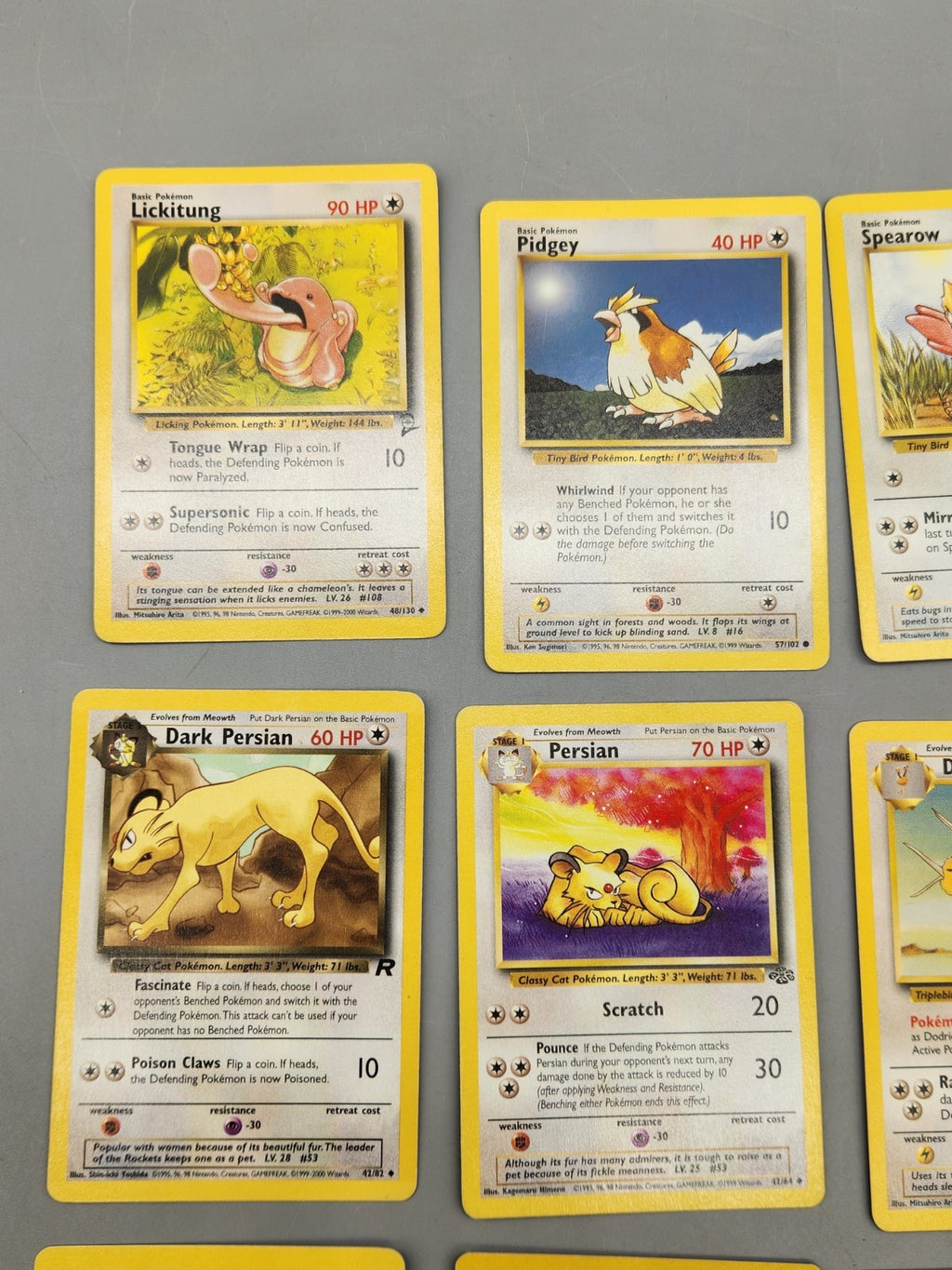 Vintage Pokémon Card Lot Team Rocket Jungle Fossil Base Set 9 Cards WOTC