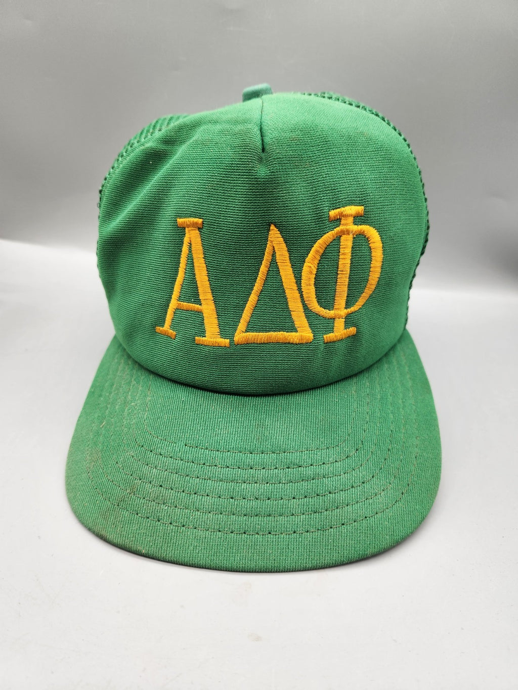 Vintage Alpha Delta Phi ΑΔΦ Fraternity Trucker Snapback Hat New Era Suede Style