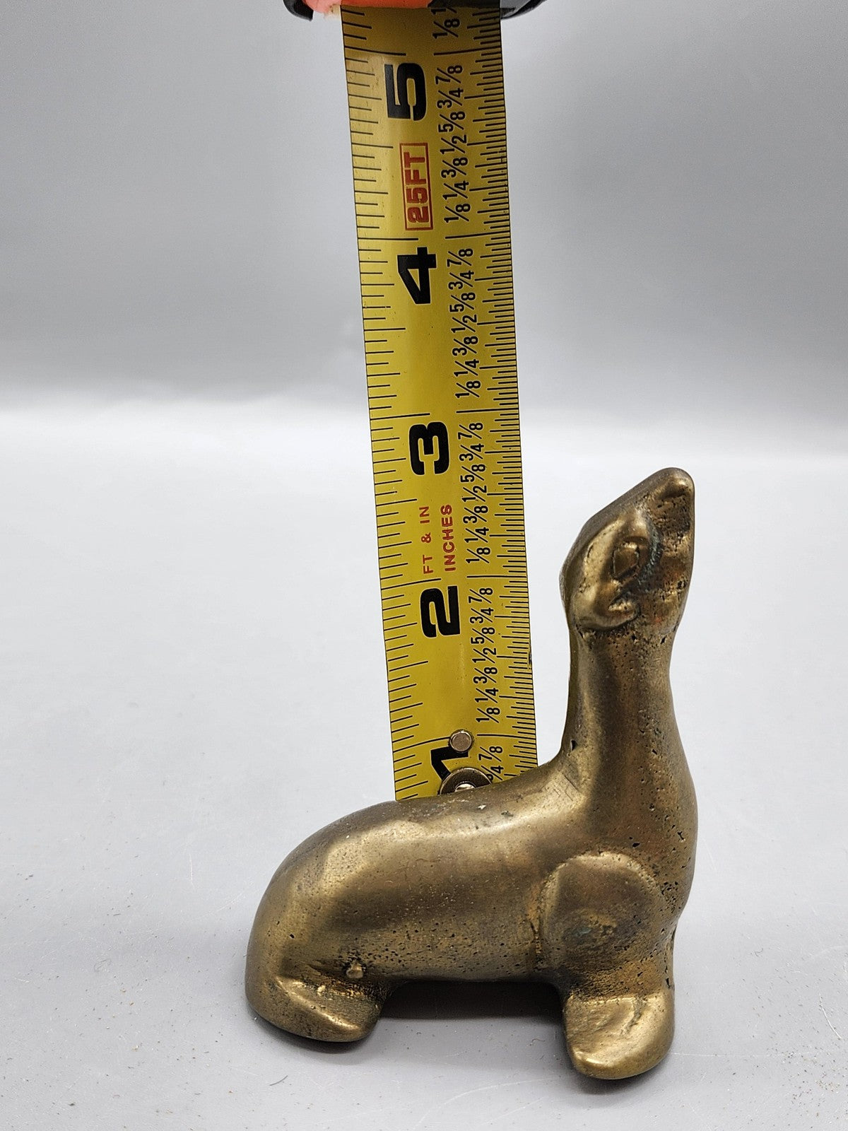 Vintage Brass Sea Lion Figurine Small Gold Tone Animal Statue Desk Decor