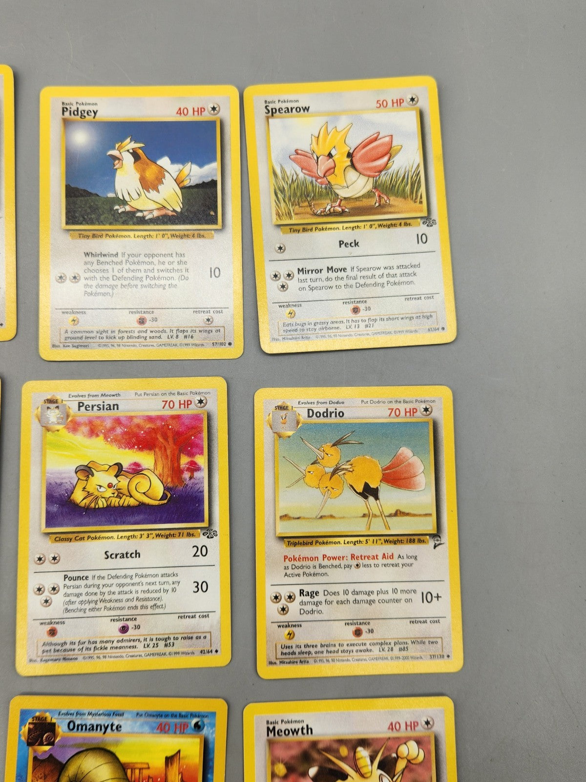 Vintage Pokémon Card Lot Team Rocket Jungle Fossil Base Set 9 Cards WOTC